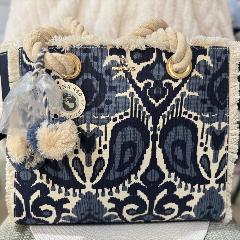 Spartina 449 Navy and Cream Tote Bag